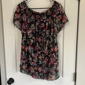Nine West Floral Short Sleeve Blouse